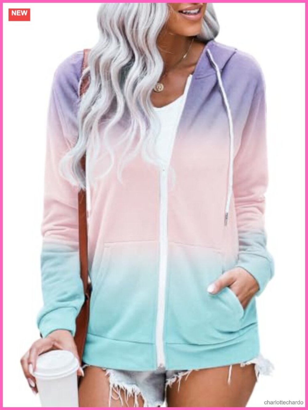 Womens Lightweight Hoodie Drawstring Long Sleeve Tie Dye Pullover Sweatshirt
